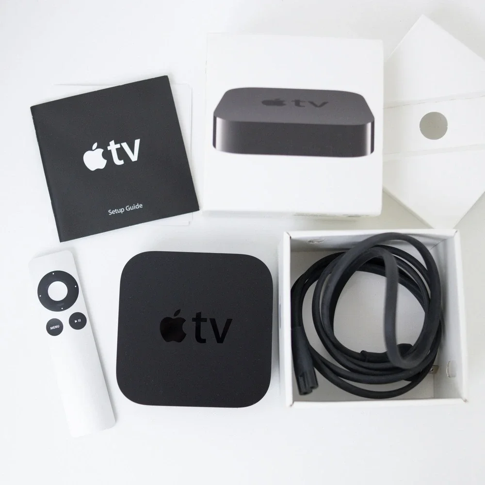 Apple TV 3rd Gen A1469 MD199LL/A Media Streamer 1080p HD Remote Power Box Tested
